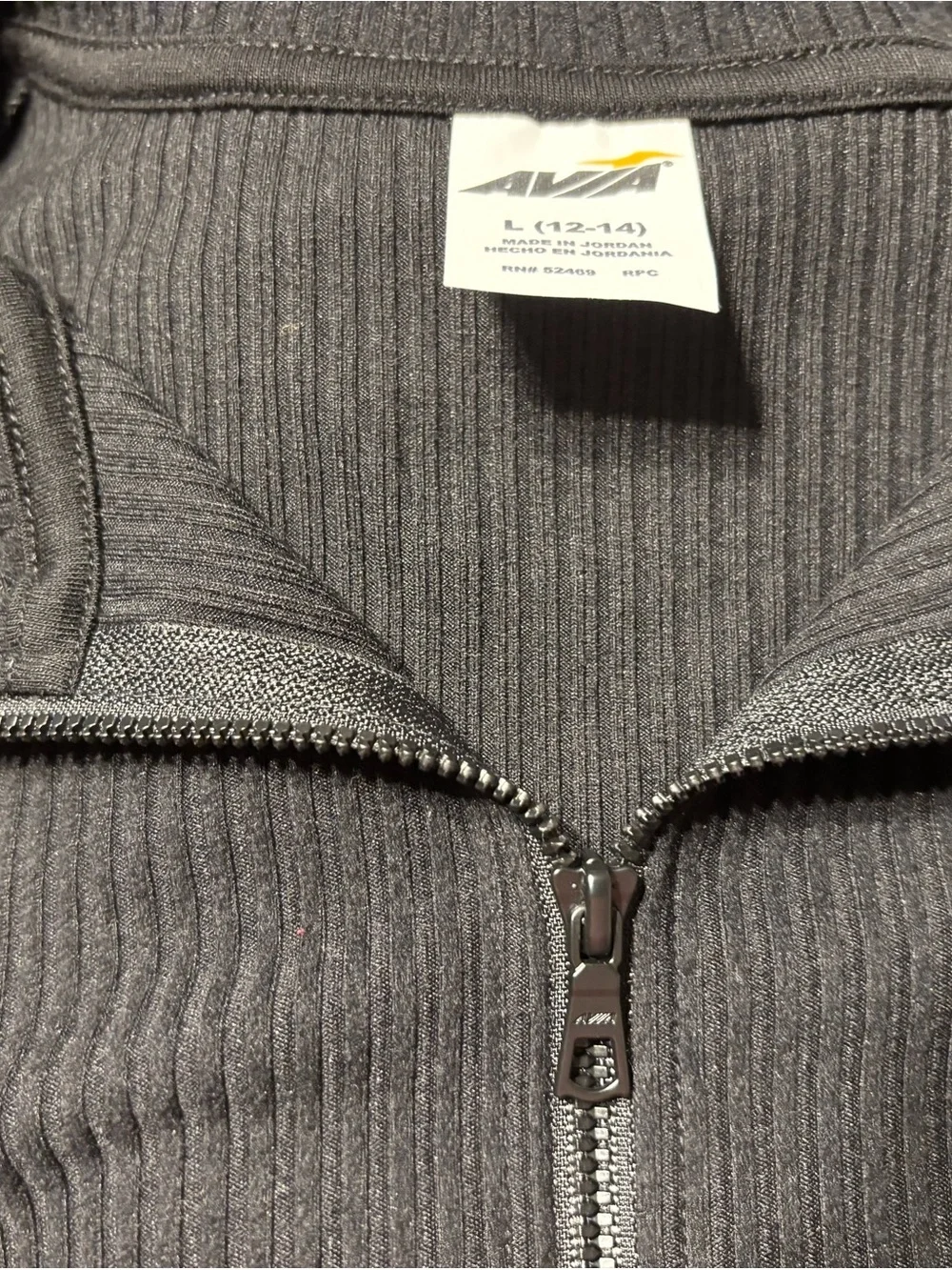 Avia Women’s  Black Ribbed Quarter-Zip Pullover